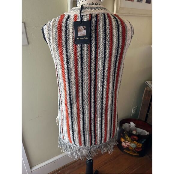 Massimo Dutti Fashion Boho Fringed Striped Yarn Shirt Women S NWT - Picture 9 of 11
